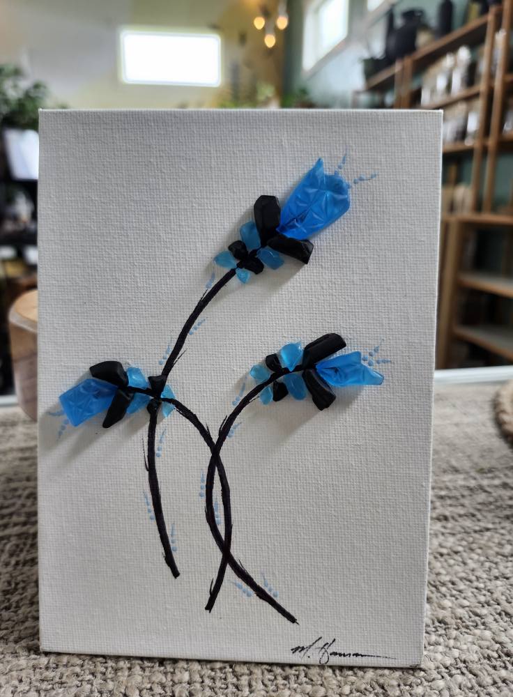 Mark Hanson's Sea Glass Blue & Grey Flowers